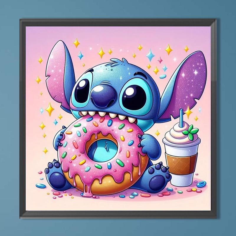 Cartoon Stitch Pattern DIY Diamond Arts Colorful Painting Kit without Frame, DIY 5D Diamond Arts Colorful Painting for Bedroom Wall Decor