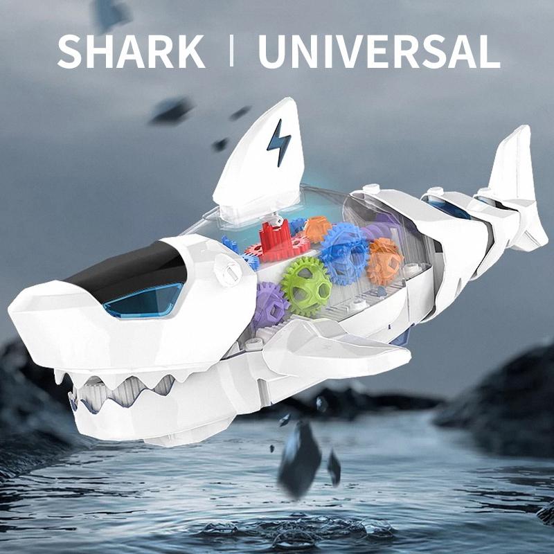 Gear Shark Light Music Electric Simulation Great White Shark Model Toy