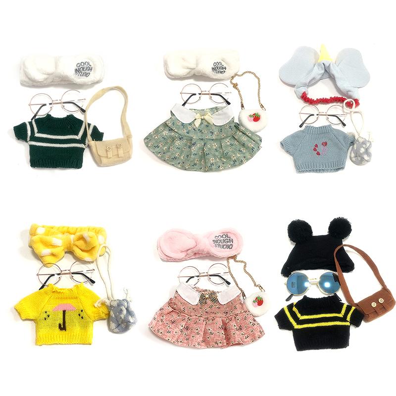 Doll Clothes Set for 30cm Duck Clothes Plush Doll Headband Bag Glasses Outfit