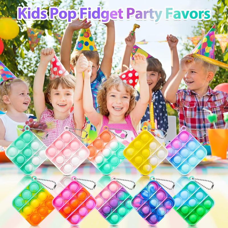 Pop Fidget Toys Bulk Its Party Favors for Kids 4-8 8-12 30PCS Mini Pop Keychain It Fidget Toy Pack Fidgets for Classroom Prizes for Kids Carnival Birthday Goodie Bag Stuffers End of Year Student Gifts