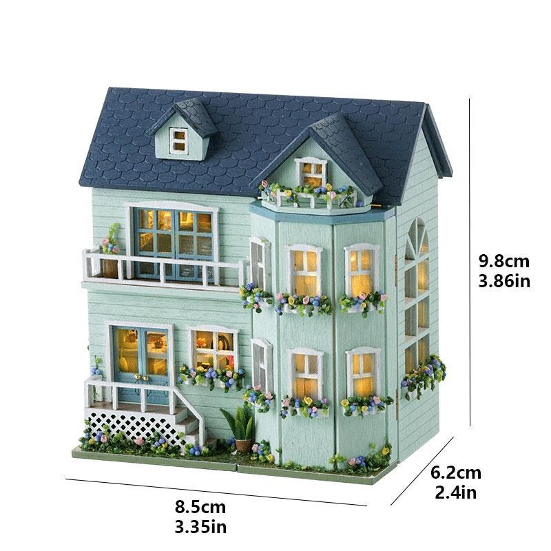 DIY Miniature House Kit, House Building Kit with LED Light, Creative Birthday and Holiday Gift Options, Christmas Gift