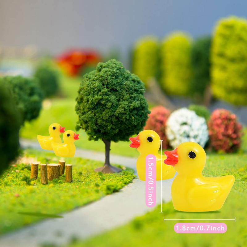 Mini Resin Duck Decoration, 100 200pcs Mini Duckling Set for Pot Plants, Miniature Decoration, Garden Dollhouse Cake Decoration, DIY Season Decoration