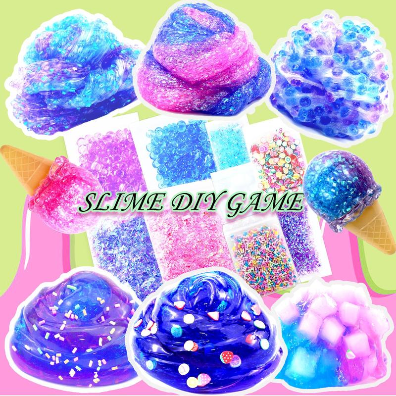 Slime Kit Confetti Slime, Glimmer Crunchy Slime, Foam Slime, Jelly Cubes Slime, Stress Relief Toys, Party Favors for Kids, for Girls  Boys toys