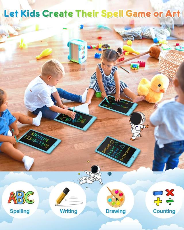 2pcs LCD writing tablet for kids,10-inch color electronic board kids drawing board, early childhood education learning travel birthday gift