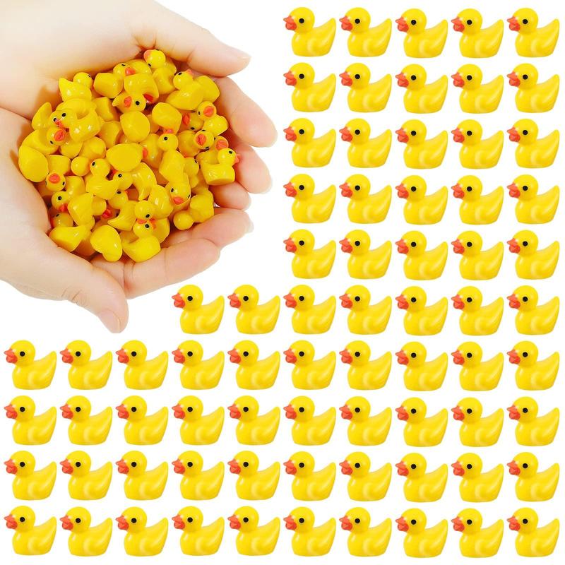 Mini Resin Duck Decoration, 100 200pcs Mini Duckling Set for Pot Plants, Miniature Decoration, Garden Dollhouse Cake Decoration, DIY Season Decoration