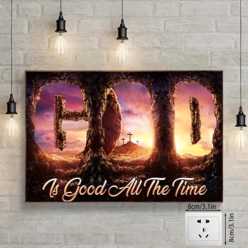 God is Good All the Time Pattern DIY Diamond Art Painting Kit without Frame, 5D Diamond Art Kit, DIY Rhinestone Art Painting for Home Wall Decoration