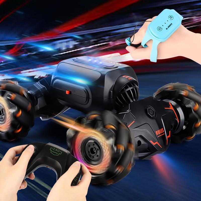 Remote Control Crawling Car Toy, Intelligent Q Crawling Four-drive Force Lever Remote Control, with Dual Meter Remote Control & Joystick Remote Control & 14500 500mAh V3.7 Lithium Battery