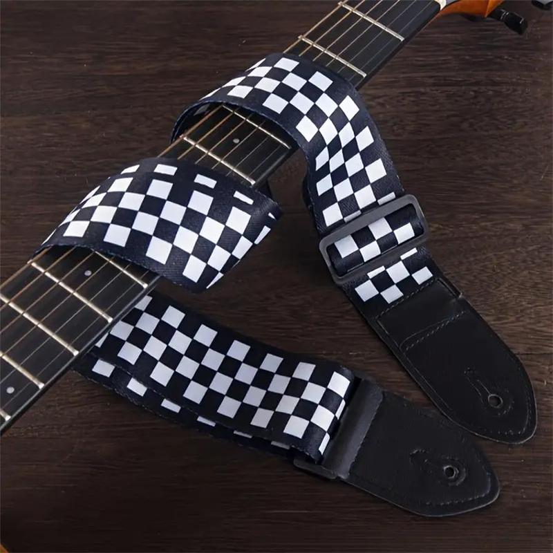 Letters and Geometry Pattern Guitar Strap, 1 Count Adjustable Guitar Strap, Guitar Strap for Electric Guitar & Acoustic Guitar, Music Accessories