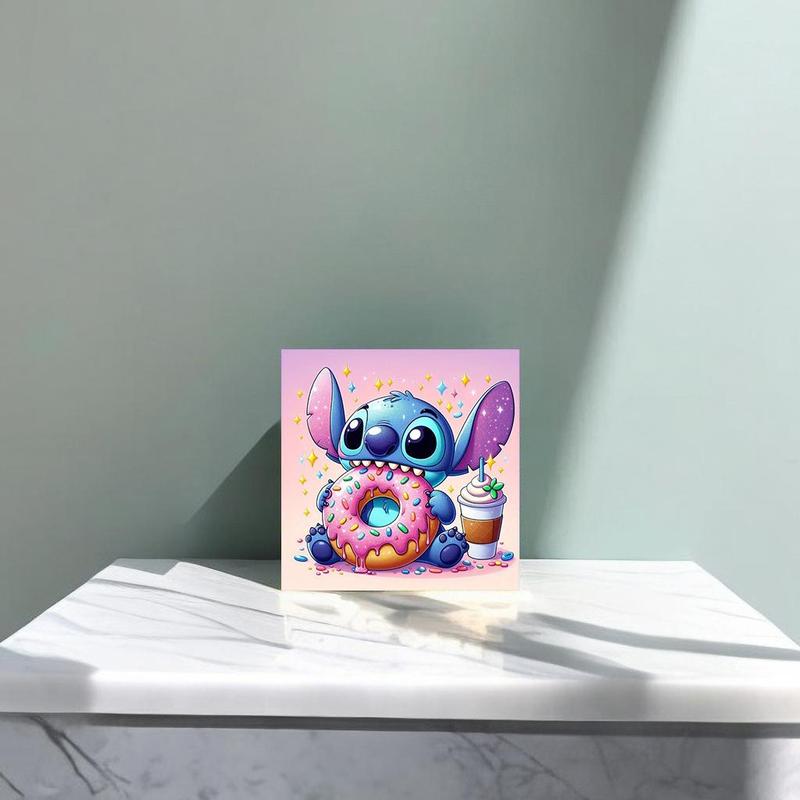 Cartoon Stitch Pattern DIY Diamond Arts Colorful Painting Kit without Frame, DIY 5D Diamond Arts Colorful Painting for Bedroom Wall Decor