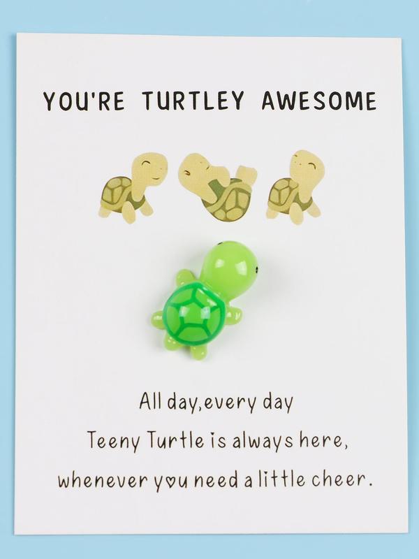 Cute Turtle Shape DIY Jewelry, Birthday Gift for Bestie, Kawaii Mini Animal Decoration with Greeting Card, Creative Gift for Birthday Wedding Party, Back To School Gifts for Friends and Family