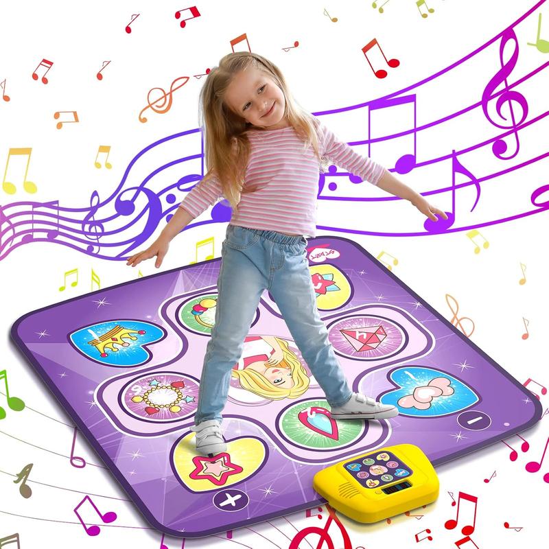 Dance Mat for Girls 3 4 5 6 7 8 9 10+ Year Old, 5 Game Modes, Birthday Gifts Toys for Kids, Dancing Pad with Adjustable Volume, LED Lights