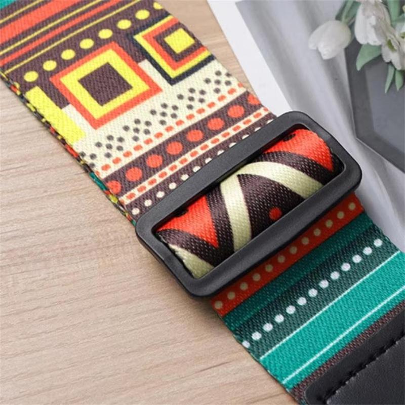 Letters and Geometry Pattern Guitar Strap, 1 Count Adjustable Guitar Strap, Guitar Strap for Electric Guitar & Acoustic Guitar, Music Accessories