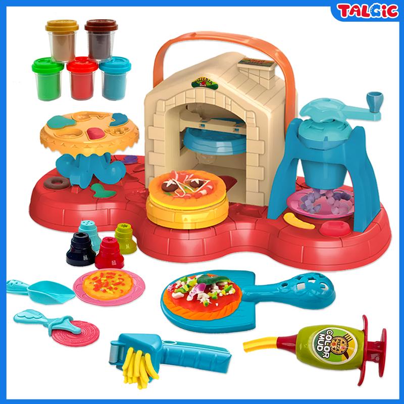 Talgic Kitchen Creations  Top Pizza Oven Toy for Kids 3 Years and Up with 5 Modeling Compound Colors, Play Food, Cooking Toy Pretend Play