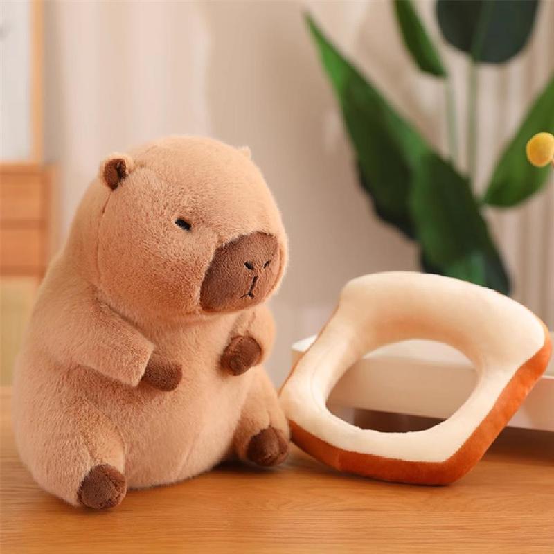 Summer Cartoon Capybara Design Plush Toy, Cute Capybara Stuffed Animal Doll, Super Soft Toast Plushies Handle Flower Plush Toy for Room Decor, Stuffed Animals Decorative Room Accessories, Birthday Gifts, Stuffed Animal