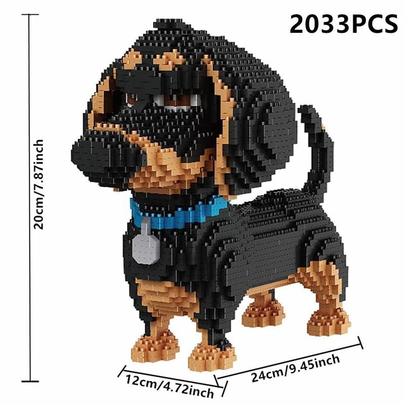 Cartoon Dog Building Blocks Toy, 1 Set Creative Desktop Ornament, Educational Assembly Toy for Adults, Thanksgiving Christmas Gift Set