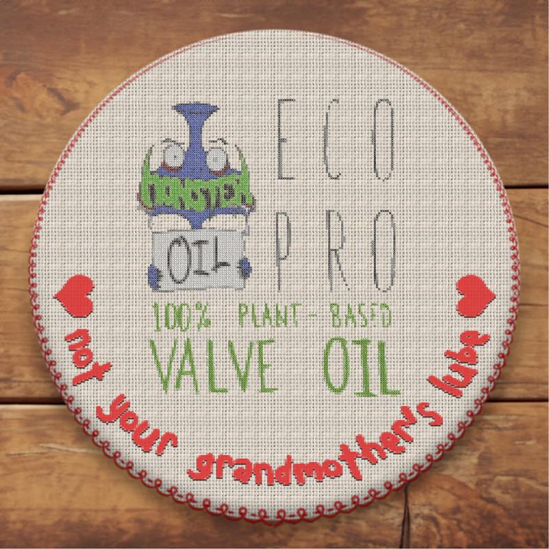 EcoPro Lite Valve Oil by Monster Oil.  100% plant-based and non-toxic - for use on trumpets, cornets, tubas, euphoniums, and French horns.