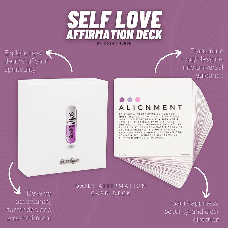 Self Love Affirmation Cards - Intuitive Connection - Emotional Resolve - Curated Prompts, 28 Soft Touch Cards for Discovering Authentic Self