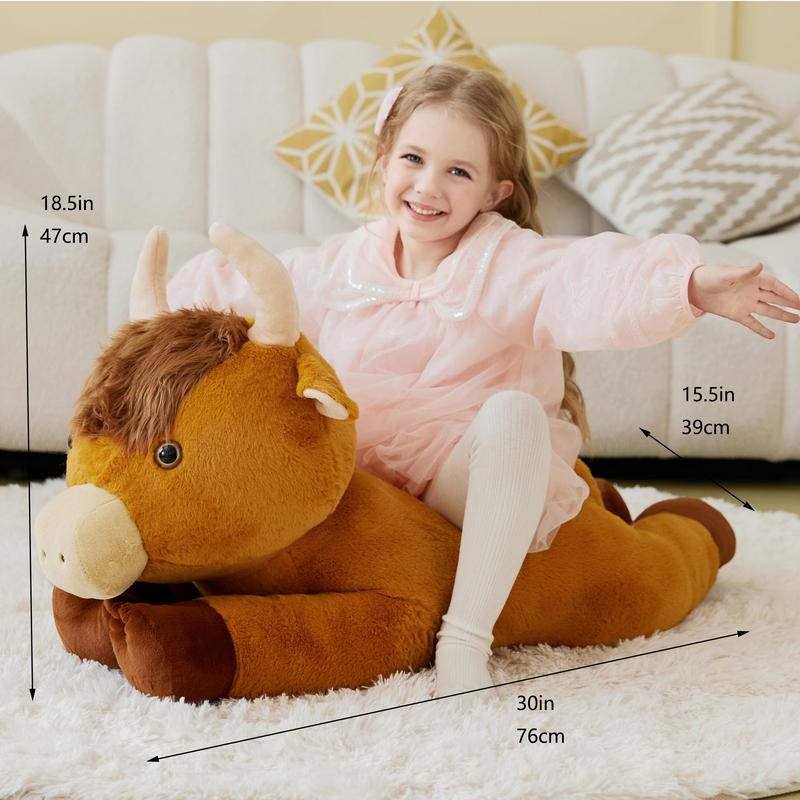 IKASA Giant Highland Cow Stuffed Animal Plush Toy,Big Scottish Large Jumbo Soft Toys,30