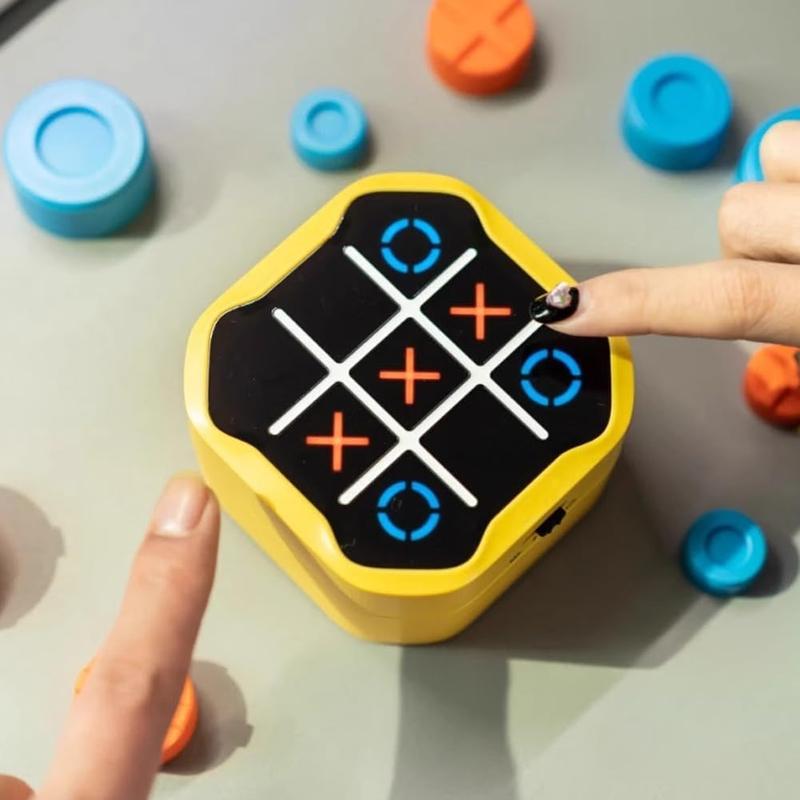 Tic Tac Toe Game, Original 3-in-1 Handheld Puzzle Console, Travel-Friendly Board Game – Fun Christmas Gift for All Ages