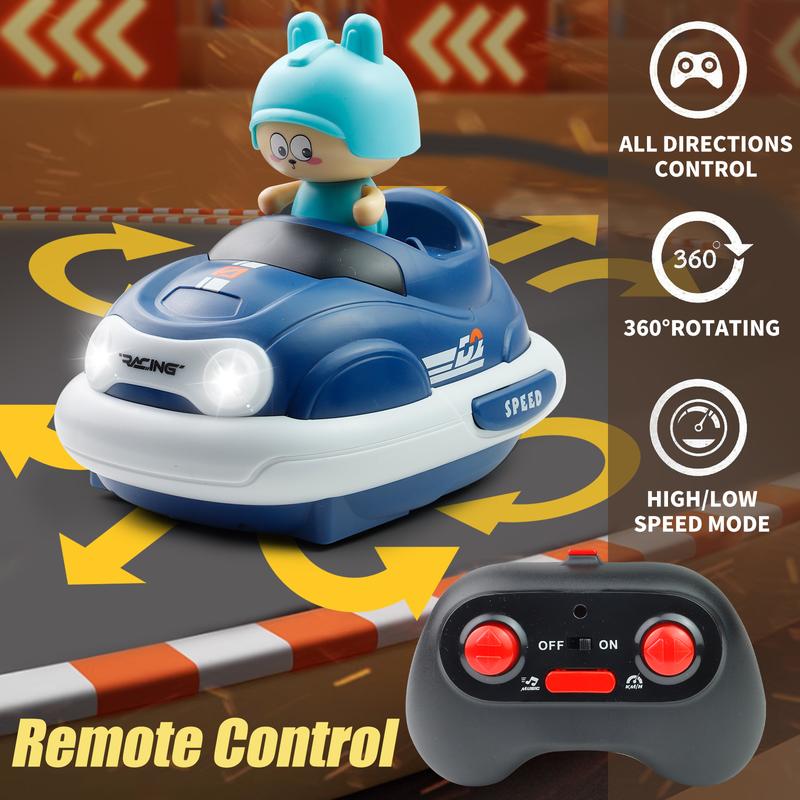 2-Pack Remote Control Bumper Car Toy for Kids Competitive RC Jumping Car Toy Set with Lights