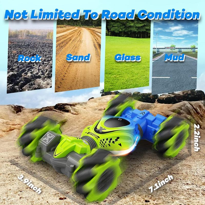 Gesture RC Car, Drift Hand Controlled Remote Control Twist Cars Toys for 6-12 yr Boys Girls, 2.4GHz 4WD Gesture Sensing RC Stunt Car Offroad 360? Rotation with Lights Music for Birthday Gifts