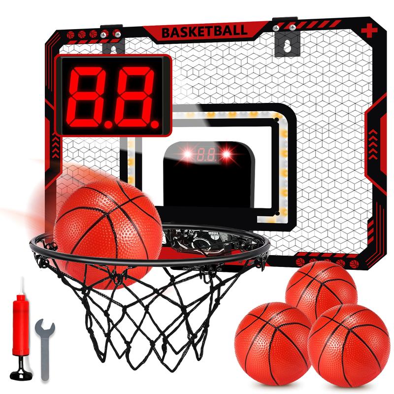 Indoor Mini Basketball Hoop Set with Electronic Scoring & Lights