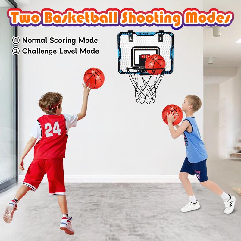 Indoor Mini Basketball Hoop Set with Electronic Scoring & Lights