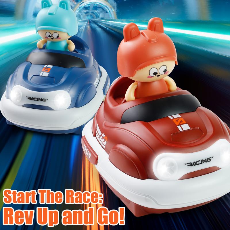 2-Pack Remote Control Bumper Car Toy for Kids Competitive RC Jumping Car Toy Set with Lights