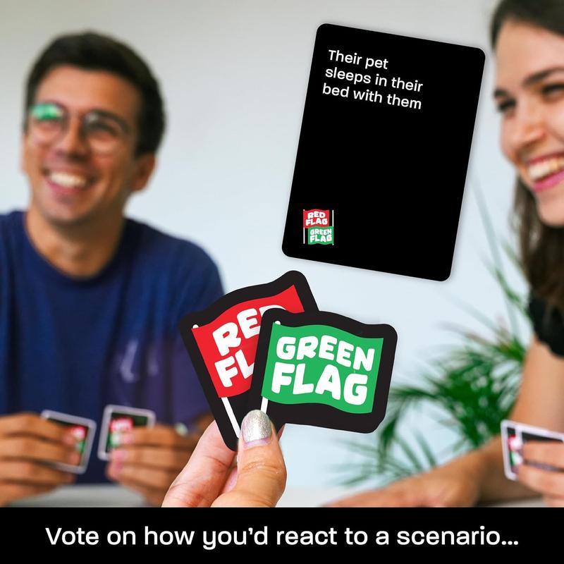 Red Flag Green Flag Game: Judge Your Friends’ Disastrous Dating Decisions | Ages 15+ | 3-10 Players | 230 Scenario Cards | Teens & Adults |