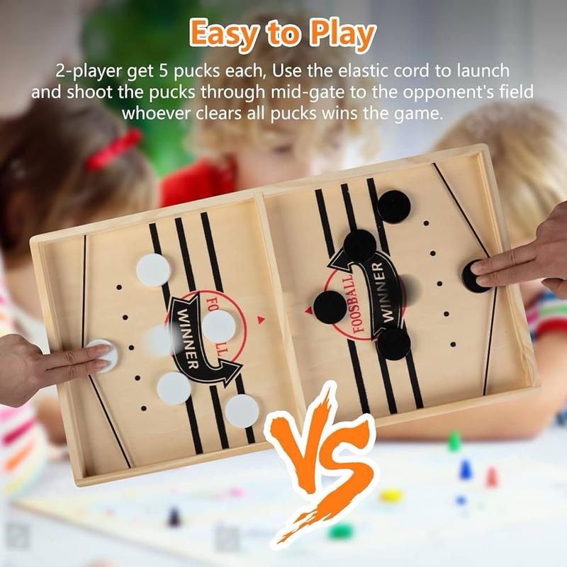 Fast Sling Puck Game, Wooden Hockey Game, Foosball Table Super Winner Slingshot Game