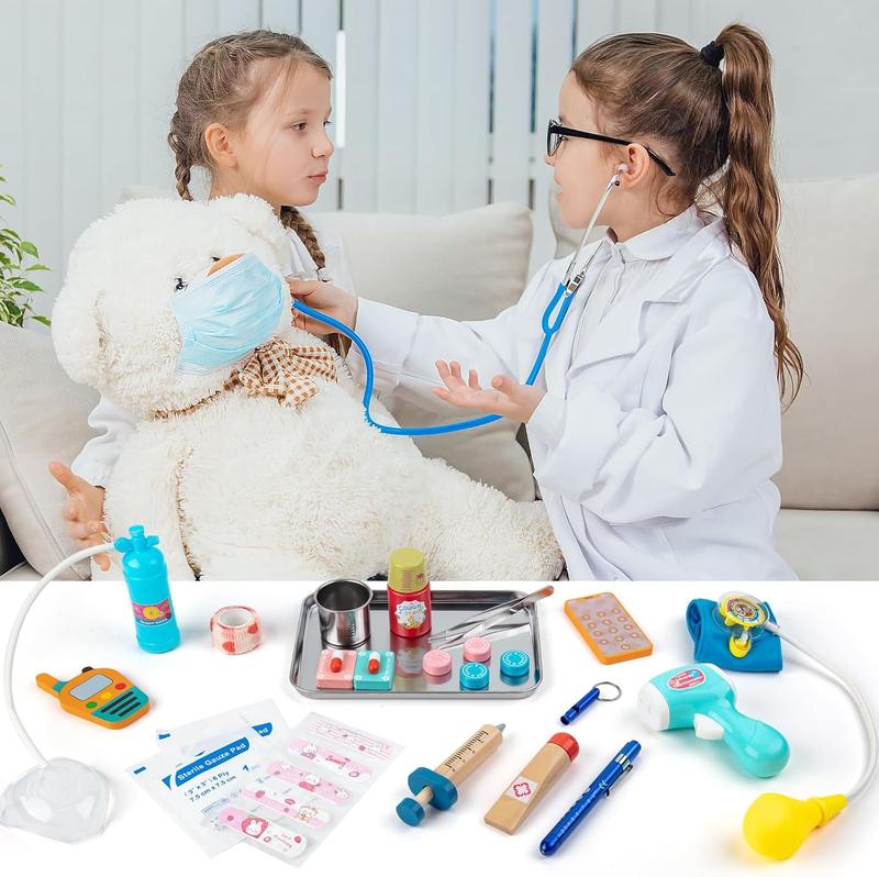 Doctor Kit for Kids – 34 Pcs Pretend Play Set for Toddlers 3-5 with Stethoscope, Medical Bag & Accessories | Fun Role Play Toy for Boys & Girls