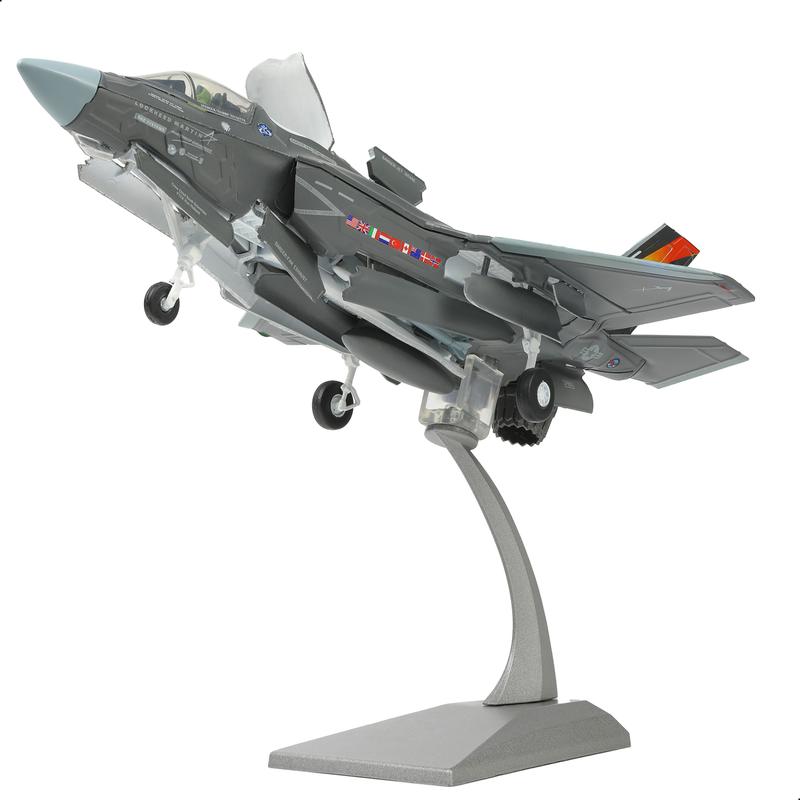 F-35 Lightning II Fighter Model Kit 1:72 Scale Die-cast Aircraft Model with Bracket, Gift for Military Pilots (F-35B Marine Corps) model airplane plane model