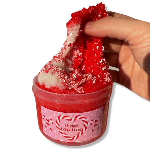 Slime Crushed Candy Canes! Super Crunchy