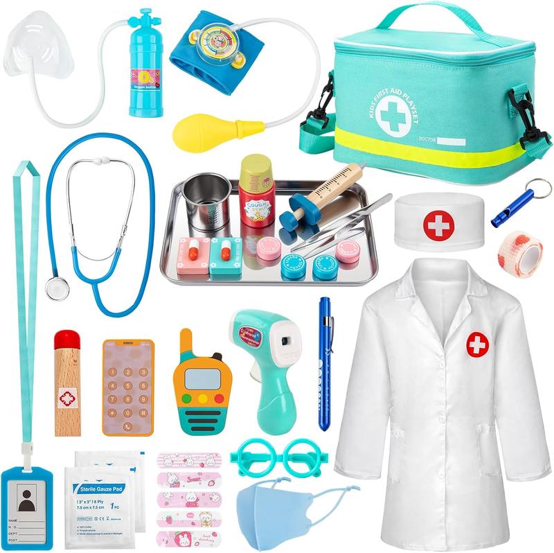 Doctor Kit for Kids – 34 Pcs Pretend Play Set for Toddlers 3-5 with Stethoscope, Medical Bag & Accessories | Fun Role Play Toy for Boys & Girls