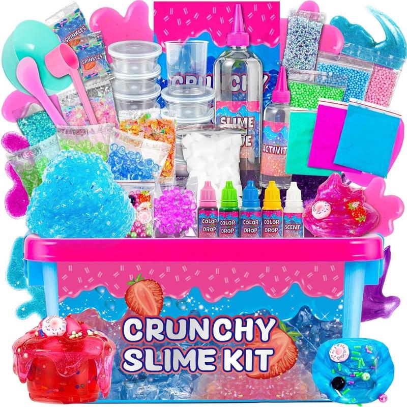 Crunchy Slime Kit,Sparkling Slime Making Kit,Foam, Jelly Cube Slime for Party Favors Kids Boys Girls Birthday Carnival Treasure Classroom Prizes