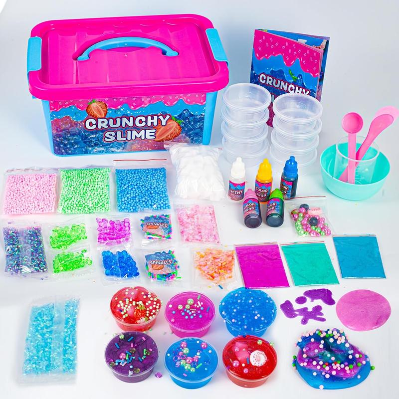 Crunchy Slime Kit,Sparkling Slime Making Kit,Foam, Jelly Cube Slime for Party Favors Kids Boys Girls Birthday Carnival Treasure Classroom Prizes