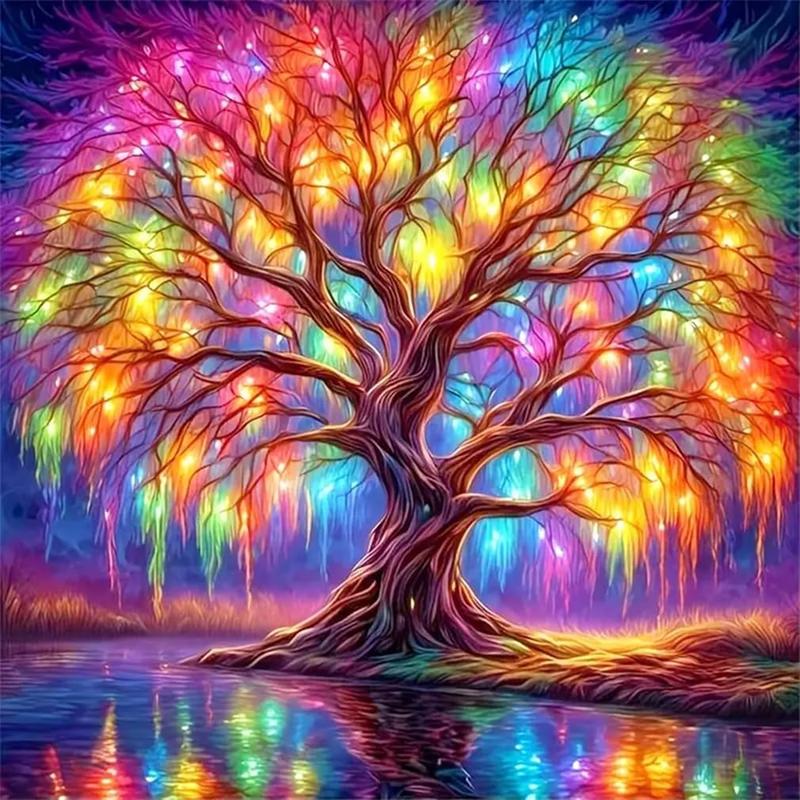 5D Diamond Painting Kits for Adult Colourful Tree of Life Diamond Art Kits for Adult Beginners Tree Diamond Painting Full Round Drill Crafts Kit for Home Wall Decor Gift 12x12in