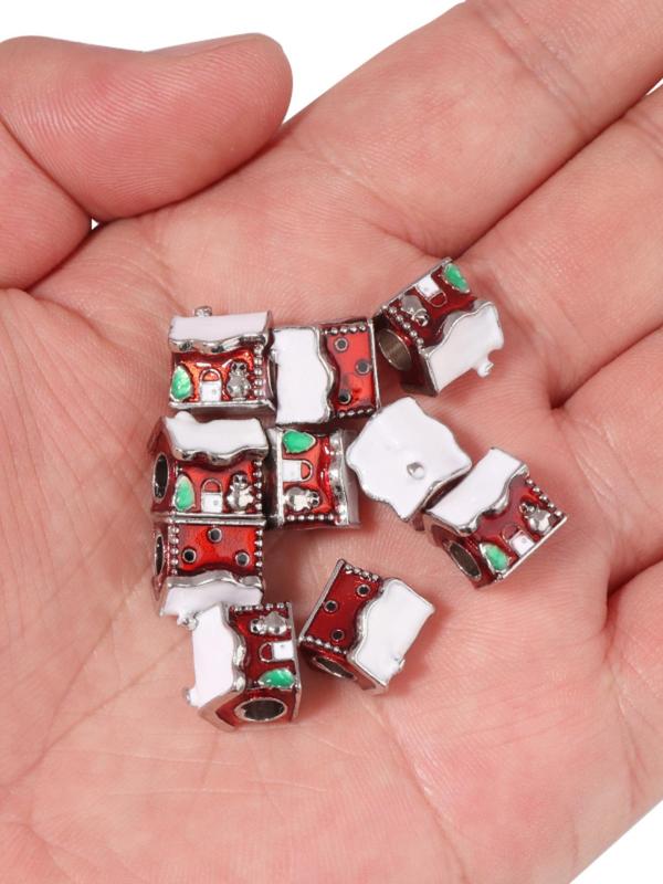 Christmas Themed Beads, Rhinestone Decor Beads for DIY Bracelet & Necklace, Fashion Accessories for Bracelet & Necklace Making