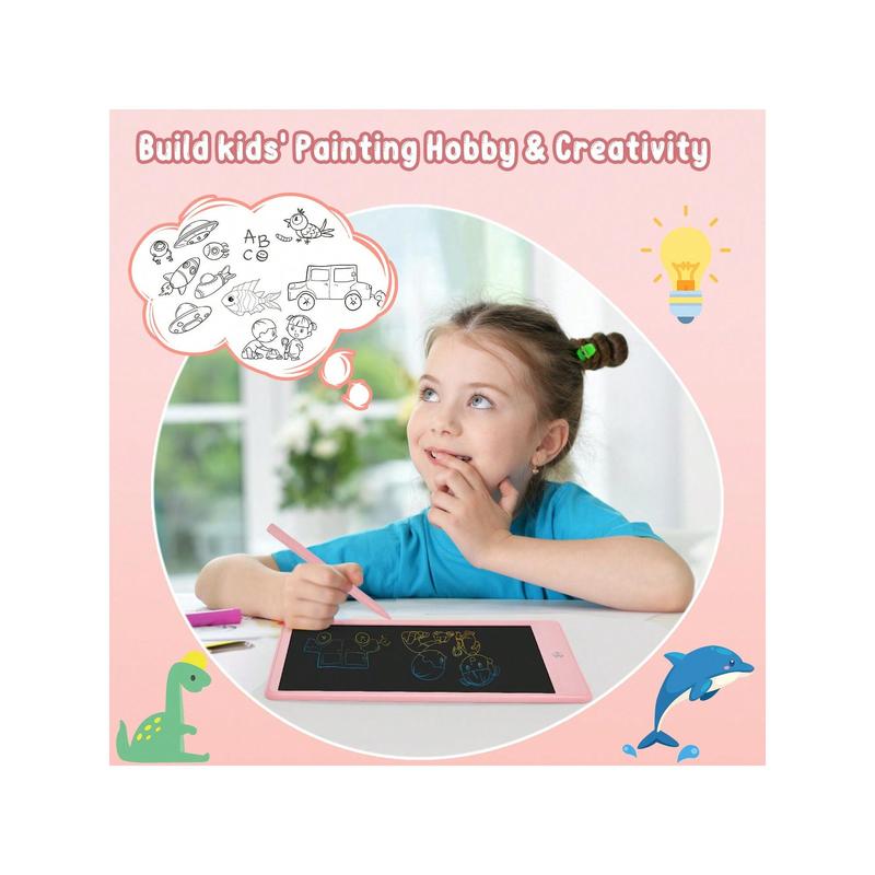 LCD Writing Tablet For Kids 10 Inch Colorful Drawing Pad For Kids Reusable Electronic Doodle Board Educational Learning Toy Gifts For 3 4 5 6 7 8 Years Old Toddler Boys Girls Home School(Color Combination)