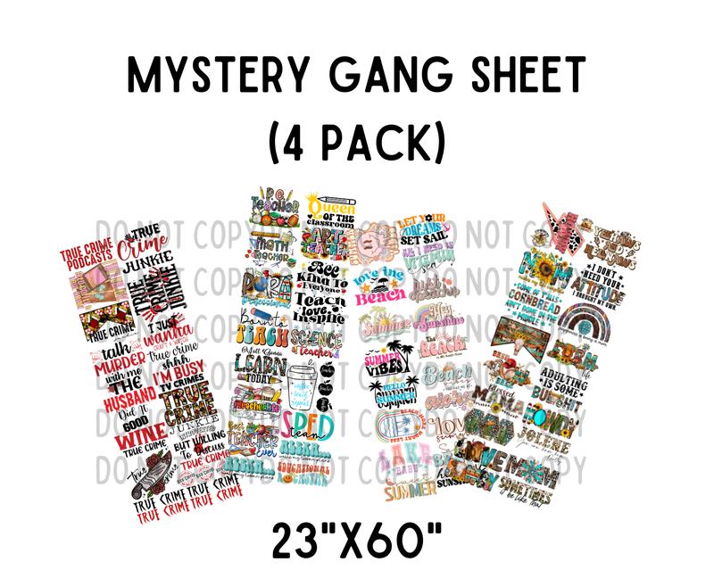 Premade Gang Sheet Random 4 Pack | DTF Heat Transfers