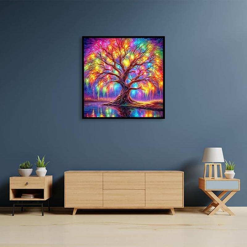 5D Diamond Painting Kits for Adult Colourful Tree of Life Diamond Art Kits for Adult Beginners Tree Diamond Painting Full Round Drill Crafts Kit for Home Wall Decor Gift 12x12in