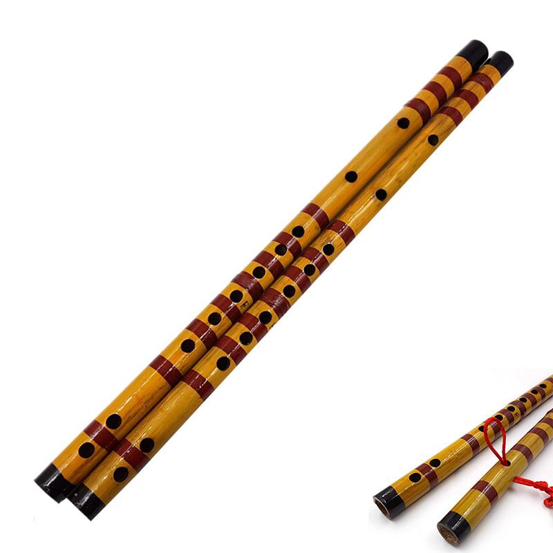 Traditional Long Bamboo Flute Clarinet Student Musical Instrument 7 Hole 42.5cm