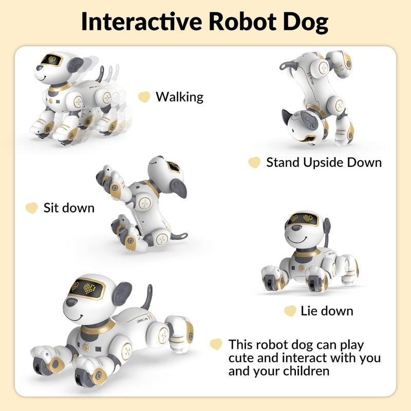 Programmable Remote Control Robot Cat Robot Dog for Kids, Interactive Robotic Dog Robotic Cat, Robo Dog Robo Cat, RC Robot with Touch Sensing, LED Eyes, Dance & Music