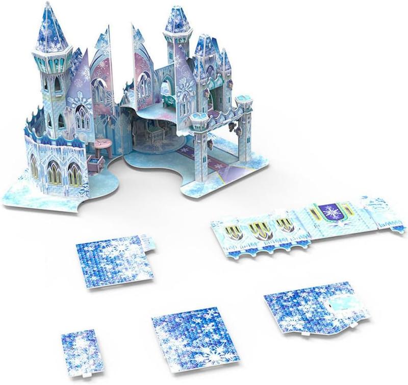 Princess Ice Elas Castle 3D Jigsaw Puzzle Building Girls Toys (62 Pieces),Frozen Small Doll House,Birthday Gift Idea with Girls,is A Great Gift for Girls 4-11 Years Old or for Kids