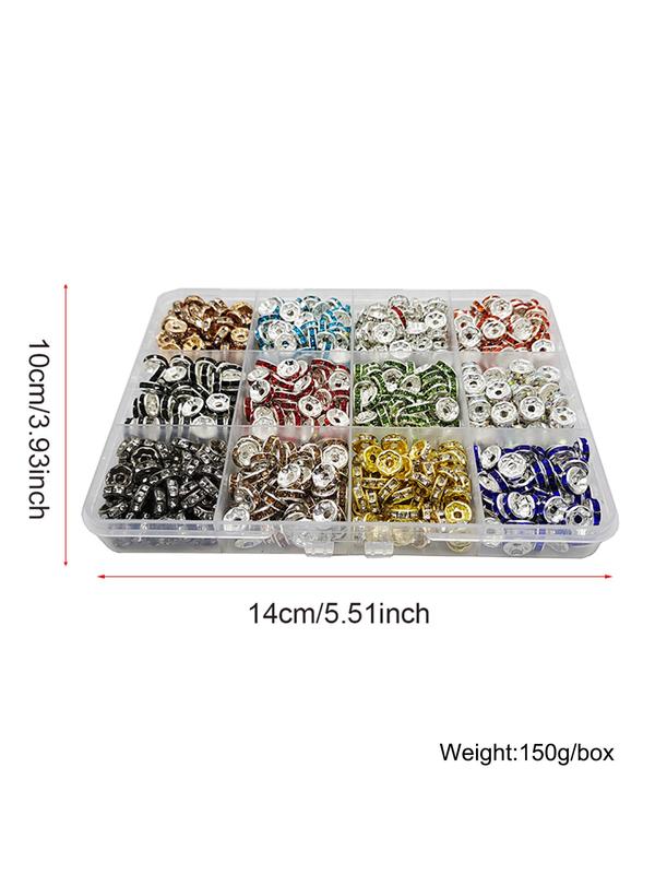 8mm Multi-color Rhinestone Spacer Beads, 720pcs Beads Kit, Perfect for Necklace Bracelet Jewelry DIY Making, Suitable for Pen Decor & Crafting Projects