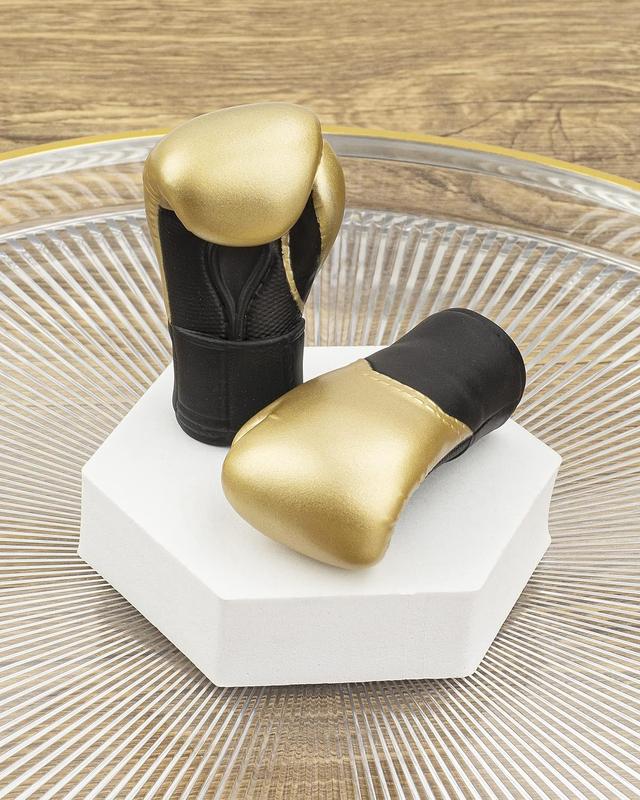 Boxing Gloves Mini Finger Puppets, Knock Out Your Stress! Weird Stuff Random White Elephant Gifts, 2 count (Gold)