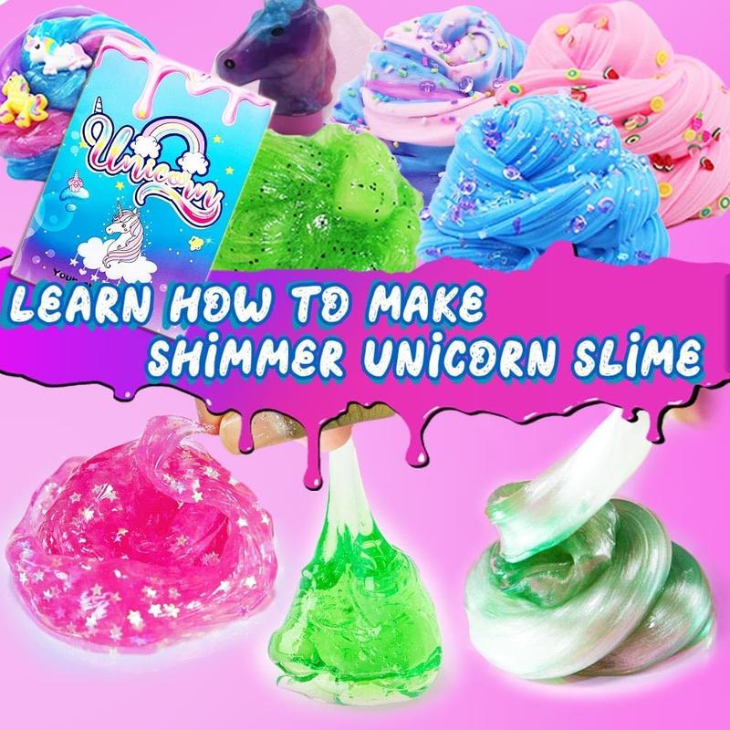 Unicorn Slime Kit for Girls 6-12 Years Old, DIY Slime Making Kit for Girls Ages 7-12, Perfect Slime Party Favors for Kids Boys, Christmas Easter Birthday Goodie Bag Stuffer Classroom Reward