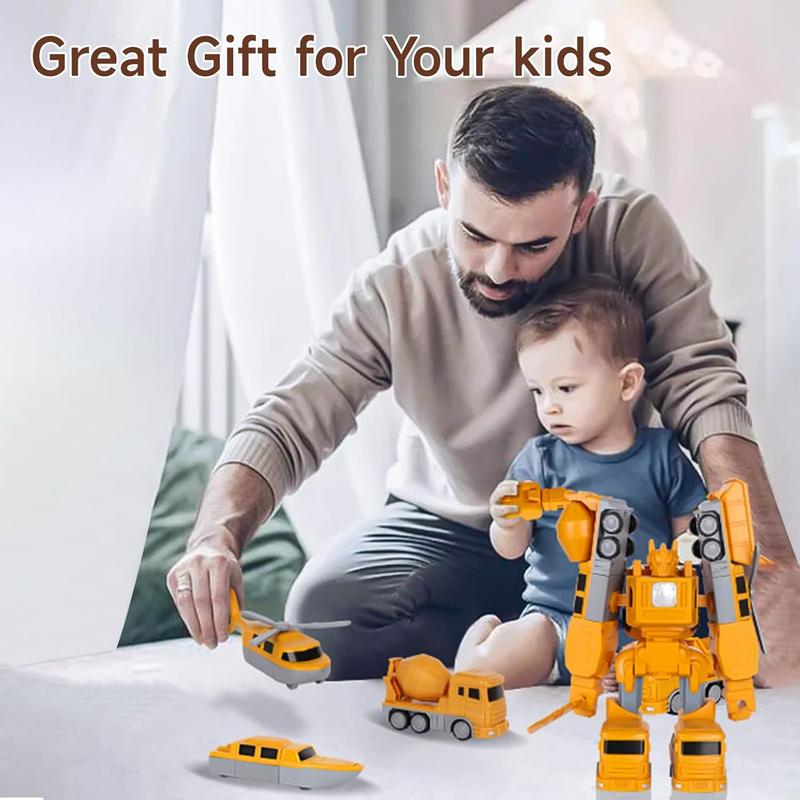 Magnetic Transform Engineering Car Converting Robot Assembled Toys Set with Storage Box DIY Assembled Educational Creativity Puzzle Robot Building Blocks Toy for Boys and Girls Aged 3-9