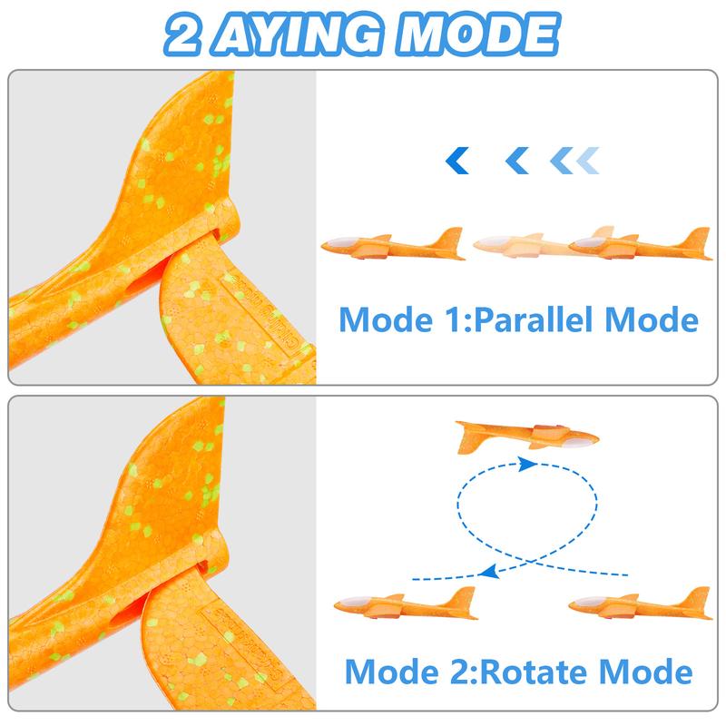 Flight Mode Catapult Plane for Kids Outdoor Sport Flying Toys Gifts.Three-Pack Airplane Large LED Dinosaur Airplane Launcher Glider Set. Foam Glider