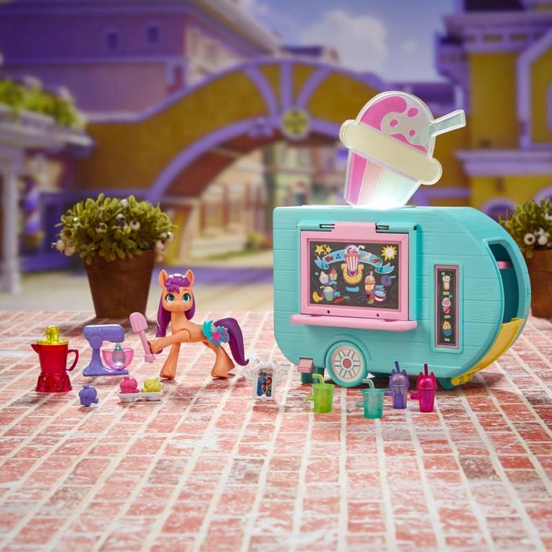 My Little Pony Playset Sunny Starscout Smoothie Truck Set, Hoof to Heart Pony Doll, Toys for Girls and Boys 5 Years Old+